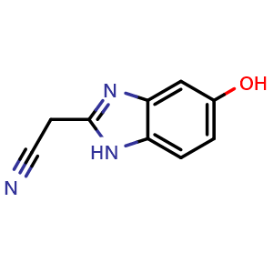 Chemical structure of 2-(Cyanomethyl)-5-hydroxybenzimidazole , CAS 1522542-95-5, AChemBlock U139146