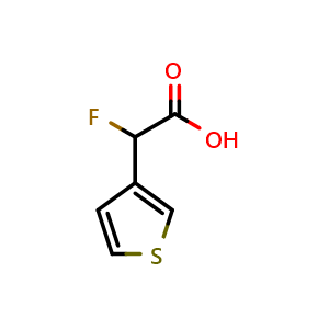 Chemical structure of 2-Fluoro-2-(3-thienyl)acetic acid , CAS 1514554-38-1, AChemBlock U139160