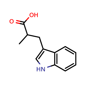 Chemical structure of 3-(3-Indolyl)-2-methylpropionic acid , CAS 15142-91-3, AChemBlock U139162