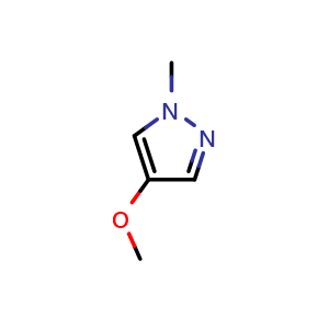 Chemical structure of 4-methoxy-1-methyl-1H-pyrazole , CAS 15131-95-0, AChemBlock U139165