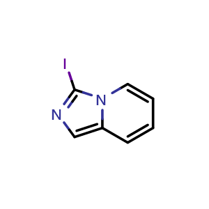 Chemical structure of 3-Iodoimidazo[1,5-a]pyridine , CAS 1504820-07-8, AChemBlock U139187