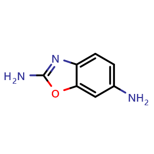 Chemical structure of 2,6-Diaminobenzoxazole , CAS 1503293-58-0, AChemBlock U139192