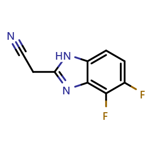Chemical structure of 2-(Cyanomethyl)-4,5-difluorobenzimidazole , CAS 1500714-70-4, AChemBlock U139202