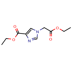 Chemical structure of Ethyl 1-(2-Ethoxy-2-oxoethyl)-1H-imidazole-4-carboxylate , CAS 1499238-81-1, AChemBlock U139206
