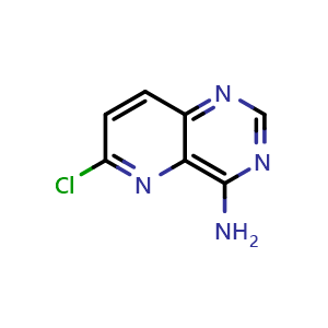 Chemical structure of 4-Amino-6-chloropyrido[3,2-d]pyrimidine , CAS 1499166-63-0, AChemBlock U139207