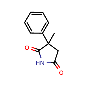 Chemical structure of 2-Methyl-2-phenylsuccinimide , CAS 1497-17-2, AChemBlock U139214