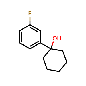 Chemical structure of 1-(3-Fluorophenyl)cyclohexanol , CAS 1496-35-1, AChemBlock U139217