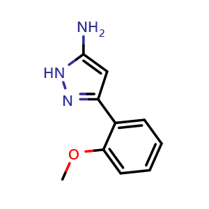Chemical structure of 3-(2-Methoxyphenyl)pyrazol-5-amine , CAS 149246-82-2, AChemBlock U139232