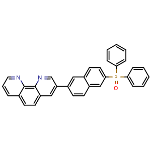 Chemical structure of [6-(1,10-Phenanthrolin-3-yl)-2-naphthyl]diphenylphosphine Oxide , CAS 1480371-38-7, AChemBlock U139250