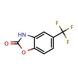 Chemical structure of 5-(Trifluoromethyl)benzoxazol-2(3H)-one , CAS 14733-68-7, AChemBlock U139257