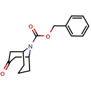 Chemical structure of N-Cbz-9-azabicyclo[3.3.1]nonan-3-one , CAS 146747-65-1, AChemBlock U139266