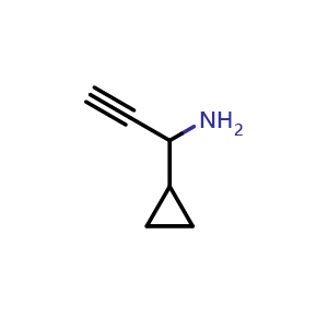Chemical structure of 1-Cyclopropyl-2-propyn-1-amine , CAS 1462237-17-7, AChemBlock U139278