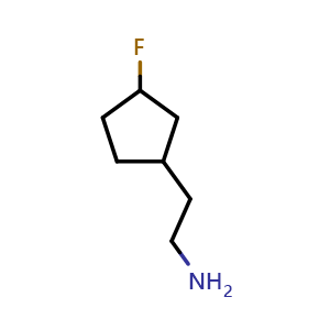 Chemical structure of 2-(3-Fluorocyclopentyl)ethanamine , CAS 1461704-85-7, AChemBlock U139279