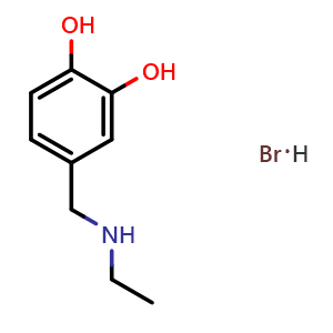 Chemical structure of 4-[(Ethylamino)methyl]pyrocatechol Hydrobromide , CAS 1456821-60-5, AChemBlock U139292