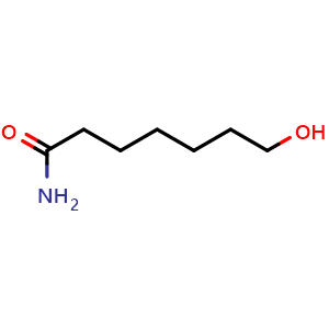 Chemical structure of 7-Hydroxyheptanamide , CAS 14565-12-9, AChemBlock U139295