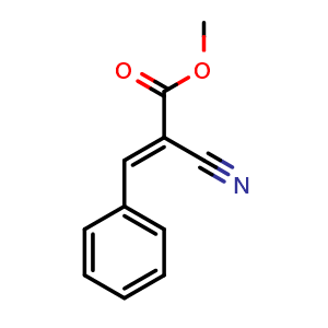 Chemical structure of Methyl (E)-2-cyano-3-phenylacrylate , CAS 14533-86-9, AChemBlock U139303