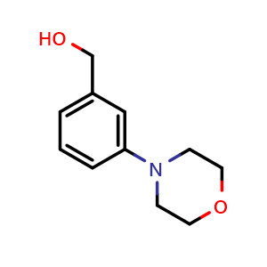 Chemical structure of 3-Morpholinobenzyl Alcohol , CAS 145127-38-4, AChemBlock U139306