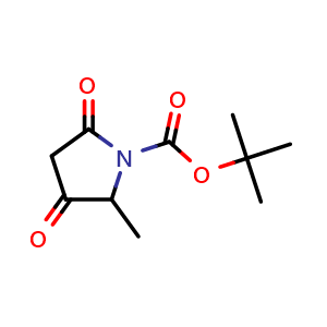 Chemical structure of N-Boc-5-methylpyrrolidine-2,4-dione , CAS 1450828-51-9, AChemBlock U139310