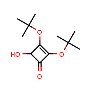 Chemical structure of 2,3-Di-tert-butoxy-4-hydroxy-2-cyclobutenone , CAS 144791-02-6, AChemBlock U139318