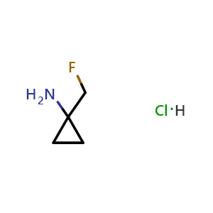 Chemical structure of 1-(Fluoromethyl)cyclopropanamine hydrochloride , CAS 1445951-06-3, AChemBlock U139329