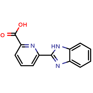 Chemical structure of 6-(2-Benzimidazolyl)pyridine-2-carboxylic acid , CAS 144493-38-9, AChemBlock U139334