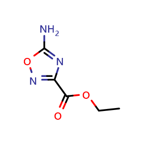 Chemical structure of Ethyl 5-Amino-1,2,4-oxadiazole-3-carboxylate , CAS 144167-51-1, AChemBlock U139344