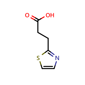 Chemical structure of 3-(2-Thiazolyl)propionic acid , CAS 144163-65-5, AChemBlock U139345