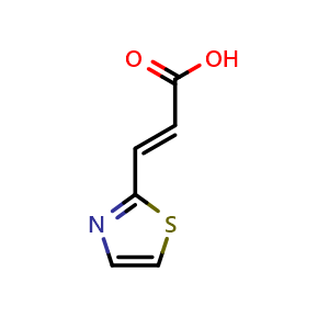 Chemical structure of (E)-3-(2-Thiazolyl)acrylic acid , CAS 144163-52-0, AChemBlock U139346