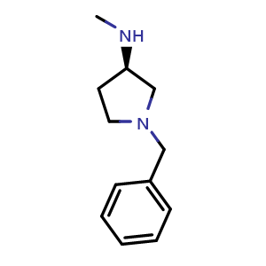 Chemical structure of (R)-(-)-1-Benzyl-3-(methylamino)pyrrolidine , CAS 144043-17-4, AChemBlock U139347