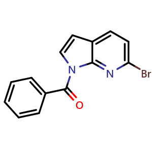 Chemical structure of 1-Benzoyl-6-bromo-7-azaindole , CAS 143468-12-6, AChemBlock U139361