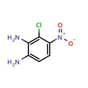 Chemical structure of 3-Chloro-4-nitro-1,2-benzenediamine , CAS 143334-90-1, AChemBlock U139376