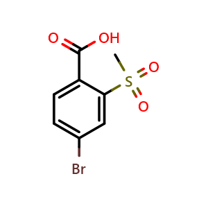 Chemical structure of 4-Bromo-2-(methylsulfonyl)benzoic acid , CAS 142994-02-3, AChemBlock U139387