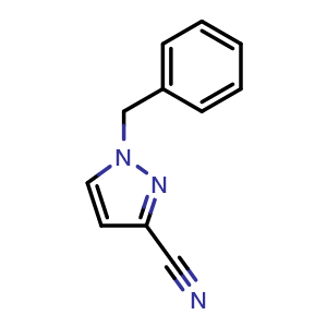 Chemical structure of 1-Benzylpyrazole-3-carbonitrile , CAS 1427475-28-2, AChemBlock U139403