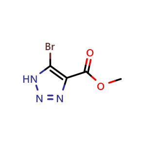 Chemical structure of Methyl 5-Bromo-1H-1,2,3-triazole-4-carboxylate , CAS 1427475-25-9, AChemBlock U139404
