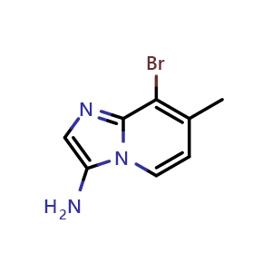 Chemical structure of 8-bromo-7-methyl-imidazo[1,2-a]pyridin-3-amine , CAS 1427445-07-5, AChemBlock U139411