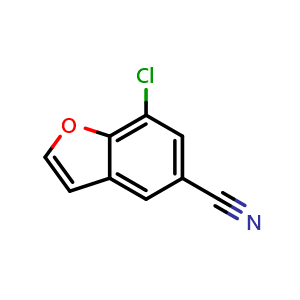 Chemical structure of 7-Chlorobenzofuran-5-carbonitrile , CAS 1427420-85-6, AChemBlock U139419