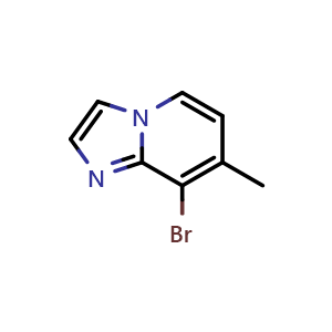 Chemical structure of 8-bromo-7-methyl-imidazo[1,2-a]pyridine , CAS 1427418-46-9, AChemBlock U139421