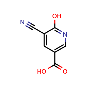 Chemical structure of 5-Cyano-6-hydroxynicotinic acid , CAS 1427083-36-0, AChemBlock U139434