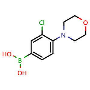 Chemical structure of 3-Chloro-4-morpholinophenylboronic acid , CAS 1426246-59-4, AChemBlock U139437