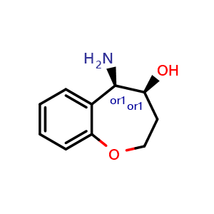 Chemical structure of cis-5-amino-2,3,4,5-tetrahydro-1-benzoxepin-4-ol , CAS 1425254-05-2, AChemBlock U139441
