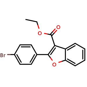 Chemical structure of Ethyl 2-(4-bromophenyl)benzofuran-3-carboxylate , CAS 1423700-57-5, AChemBlock U139444