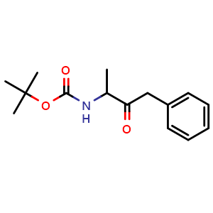 Chemical structure of 3-(Boc-amino)-1-phenyl-2-butanone , CAS 1423025-86-8, AChemBlock U139449