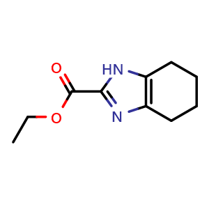 Chemical structure of Ethyl 4,5,6,7-Tetrahydrobenzimidazole-2-carboxylate , CAS 142176-47-4, AChemBlock U139455