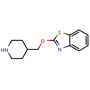 Chemical structure of 2-(4-Piperidylmethoxy)benzothiazole , CAS 1420936-70-4, AChemBlock U139460