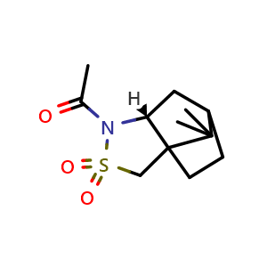 Chemical structure of N-Acetyl-(2R)-bornane-10,2-sultam , CAS 141993-16-0, AChemBlock U139462