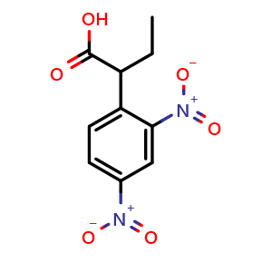 Chemical structure of 2-(2,4-Dinitrophenyl)butanoic acid , CAS 1418117-86-8, AChemBlock U139466
