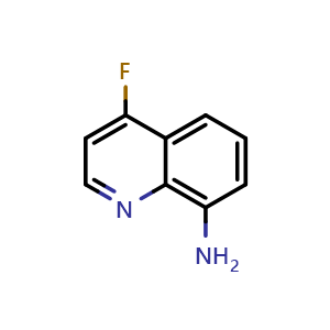 Chemical structure of 8-Amino-4-fluoroquinoline , CAS 1416439-07-0, AChemBlock U139486