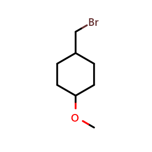 Chemical structure of 1-(Bromomethyl)-4-methoxycyclohexane , CAS 141604-51-5, AChemBlock U139491