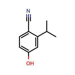 Chemical structure of 4-Hydroxy-2-isopropylbenzonitrile , CAS 14114-32-0, AChemBlock U139497