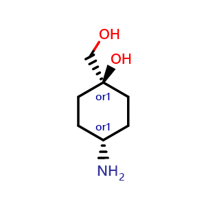 Chemical structure of trans-4-Amino-1-(hydroxymethyl)cyclohexanol , CAS 1398938-34-5, AChemBlock U139524
